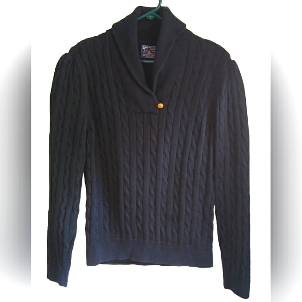 American Living Navy Blue Cable Knit Sweater Size XL